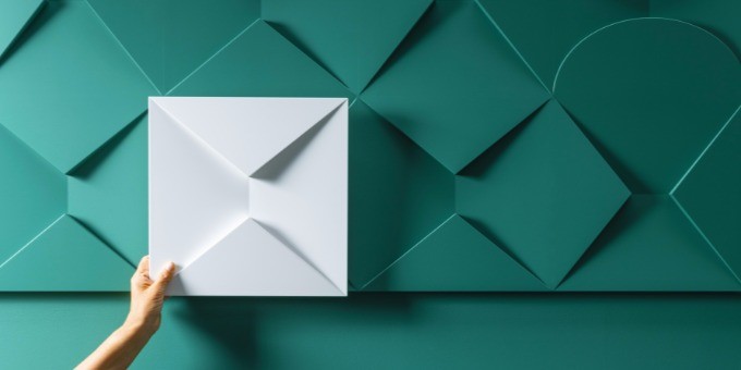 Стеновая панель под покраску Orac Decor Modern Envelope W106 333×333×29 фото в интерьере