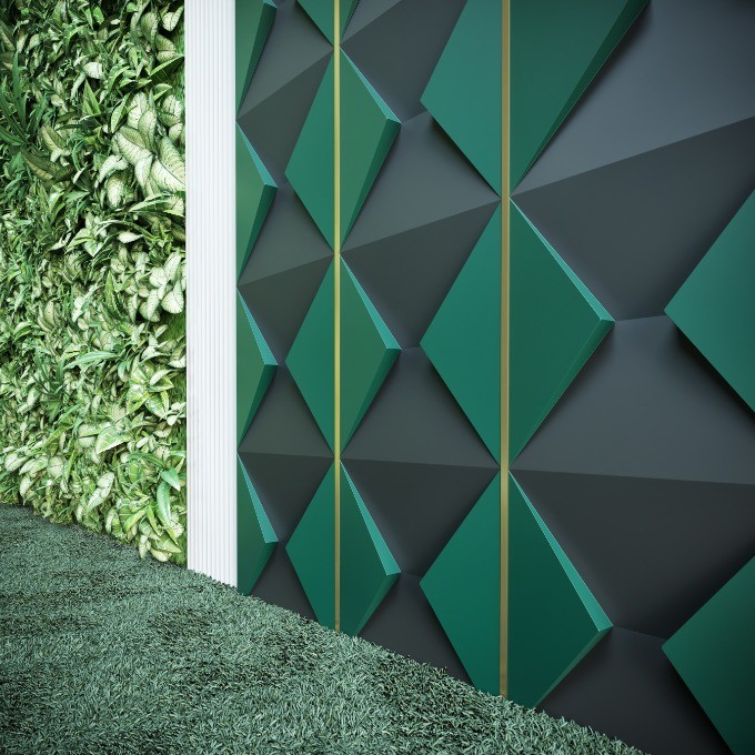 Стеновая панель под покраску Orac Decor Modern Envelope W106 333×333×29 фото в интерьере