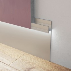 Плинтус алюминиевый скрытый Ликорн C-02.2.2 матовый с подсветкой 2050×105×13,3