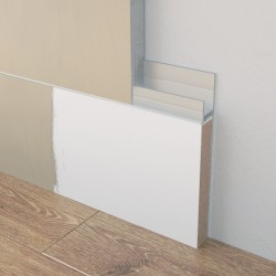 Плинтус алюминиевый скрытый Ликорн C-02.2.2 матовый с подсветкой 2050×105×13,3