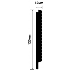 Стеновая панель из полистирола Hiwood LV127L S339S 2700×120×12