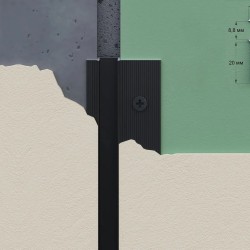 Профиль алюминиевый теневой Laconistiq Classic Черный муар RAL 9005 21-31-300 3000×37×10,7